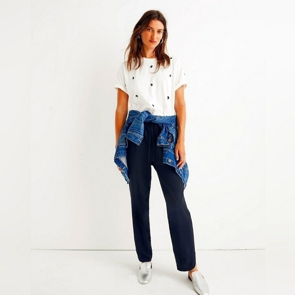 Madewell Track Trousers, Color Black, Size XS.